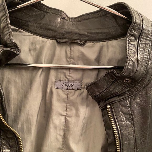 Genuine Leather Women's Moto Jacket by m085, Black Size L - Picture 3 of 4